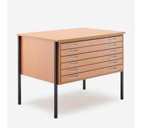 Vistaplan : Wooden Economy Planchest : 6 Drawer A0 : Beech : UK Only