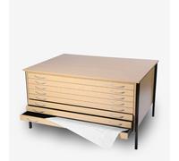 Vistaplan : Wooden Economy Planchest : 6 Drawer A1 : Light Oak : UK Only