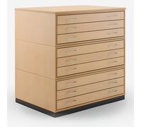 Vistaplan : Wooden Traditional Planchest : 9 Drawer A0 : Light Oak : UK Only