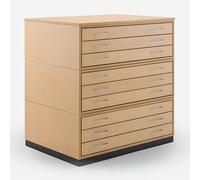 Vistaplan : Wooden Traditional Planchest : 9 Drawer A1 : Light Oak : UK Only