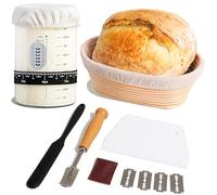 Vistara Sourdough Starter Kits -1L Sourdough Starter Jar and 10'' Banneton Proofing Basket, Sourdough Accessories