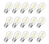 VISTERLITE Shatterproof S14 Replacement LED Light Bulbs, 2W, Equivalent to 11-25 Watt, Warm White 2200K, Outdoor String Lights Vintage Edison Bulb, E26 Medium Base, 15-Pack