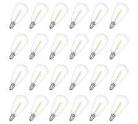 VISTERLITE ST38 LED String Light Bulbs, 1.5 Inches Shatterproof LED Replacement Bulbs for Outdoor String Lights, 1Watt Equvanlent to 7Watt Incandescant Bulbs, E12 Screw Base, Warm White, 25Pack