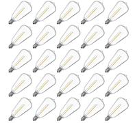 VISTERLITE ST38 LED String Light Bulbs, 1.5 Inches Shatterproof LED Replacement Bulbs for Outdoor String Lights, 1Watt Equvanlent to 7Watt Incandescant Bulbs, E12 Screw Base, Warm White, 25Pack