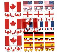 Vistnale 18Pcs Temporary Tattoo 6 Country Flags 2.36in Waterproof Long Lasting Temporary Tattoos Football Match Country Stickers for Men Women Kids (Set 1)|Decals