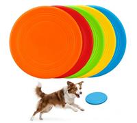 Vistnale 5 Pack Dog Flying Discs, Soft Floating Puppy Toys for Training, Interactive Dog Toys, Outdoor Fetch Toy for Small Medium Dogs (Orange, Red, Green, Yellow, Blue), Outdoor