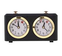 Vistnale Analog Alarm Clock Classic Mechanical Chess Clock, No Batteries Needed, Analog Game Timer with Dual Dials for Chess, Go, Shogi, Vintage Black Design For Precision Board Game Play, Timer