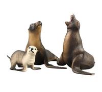 Vistnale Arctic Animals Figurines, 3Pcs Ocean Animals Figures, Simulated Marine Animal Figurines, Plastic Ocean Toys, Realistic Sea Lions Model Marine Organism Decorations for Home Desk