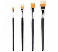 Vistnale Artist Paint Brushes|4-Piece Paint Brush Comb Set, Professional Artist Brushes with Nylon Bristles and Wood Handle for Acrylic, Oil & Watercolor Painting, Create Natural Textures