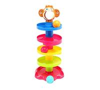 Vistnale Baby Educational Toys, Ball Drop Ramp Toy 5 Layers Drop Go Ball Ramp Rolling Monkey Tower for Baby Early Education
