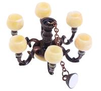 Vistnale Dollhouse Chandelier Lifelike 3.4x2.2x2.5 Inch Miniature Chandelier Funny DIY Accessories Dollhouse Furniture for Decor Children Role Playing
