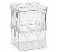 Vistnale Fish Breeder Box for Aquarium, Breeder Box for Fish Tank 2 Layer Transparent Aquarium with Sucrion Cups Plastic Breeding Boxes for Small Shrimp Clown Guppies