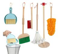 Vistnale Kids Cleaning Set Wooden Simulation Cleaning Playset Pretend Play Housekeeping Toddler Set Educational Polished for Kids 3+ |Sets