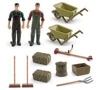 Vistnale Learning Toys, Farm Toys 12Pcs/Set Simulation Farm Realistic Farmer People Figurines Miniature Scene Accessories Small Educational Playset Tool for Kids Toddlers