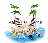 Vistnale Miniature Beach Set, Doll House Accessories 18PCS/Set Miniature Beach Summer Micro Landscap for Christmas DollHouse Decoration