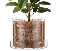 Vistnale Orchid Pots, Clear Nursery Pots with Drainage, 6 Inch Acrylic Naked Root Planter with Drainage Holes & Non-Slip Tray for Indoor Plants, Orchids, and Herbs