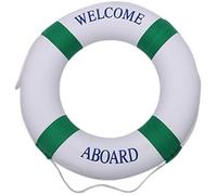 Vistnale Pool Float, Pool Floats, Swim Foam Life Preserver Ring with Perimeter Rope, 20" Dia. Portable Lightweight Life Ring for Swimming, Lake, River, Seaside, Green