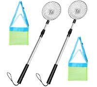 Vistnale Sand Sifter, Beach Shelling Tools with Mesh Beach Bag 4Pcs/Set Stainless Steel Sand Sifter with Fine Mesh Telescopic Portable Handheld Shark Tooth for Collecting Shells