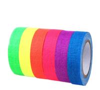 Vistnale Spike Tape|Fluorescent Cloth Tape, Coloured Adhesive Neon Gaffer/Spike/Fabric/Luminous Tapes Matte 6 Colors - Yellow Green etc, UV Blacklight Reactive Glow