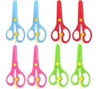 Vistnale Training Scissors|8 Pack Preschool Training Scissors Kids Plastic Playdough Childrens Toddler Safety Handmade Art Craft Left Handed Spring