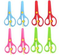 Vistnale Training Scissors, 8 Pack Preschool Training Scissors Kids Plastic Playdough Childrens Toddler Safety Handmade Art Craft Left Handed Spring