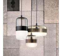 Vistosi Futura hanging light Murano glass black/white 20cm