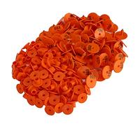 Vistreck 100PCS Sheep Ear Tag Identification Marker for Livestock Management - Thick Plastic Design for Cattle, Pigs, Sheep & More (Orange Ear tag with Word)