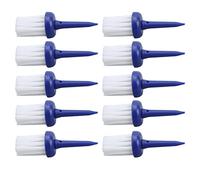 Vistreck 10pcs Brush Type Tees for Maximum Distance and Consistent Height - Ideal for Driver Training (Blue and white hair)