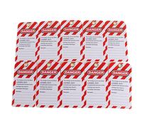 Vistreck 10PCS Lockout Tag Danger Do Not Operate Safety Labels - Front & Back PVC for Industrial Equipment