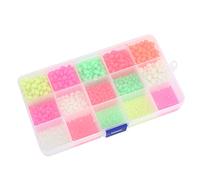 Vistreck 1500Pcs Fishing Bead Set with Glow in the Dark Oval Lures - Three Sizes & Five Colors for Enhanced Fishing