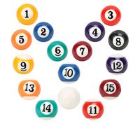 Vistreck 16PCS Mini Billiard Balls - 2.5CM Resin Pool Table Accessories for Kids