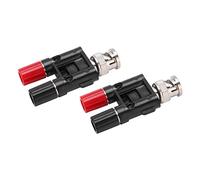 Vistreck 2pcs BNC Male to Dual 4mm Banana Female Socket Binding Post Adapter Connector for RF Coaxial Applications