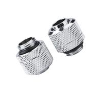 Vistreck 2PCS G1/4 Thread Flexible Tube Connector Brass Two-Touch Fitting for PC Water Cooling - Black (Silver)