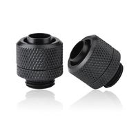 Vistreck 2PCS G1/4 Thread Flexible Tube Connector Brass Two-Touch Fitting for PC Water Cooling - Black (Black)