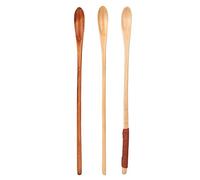 Vistreck 3Pcs Long Handle Wooden Spoon Set for Coffee, Milk Tea, and Honey Mixing - Kitchen Essentials