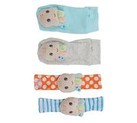 Vistreck 4pcs Baby Rattle Socks - Cute Octopus Shape Plush Adjustable Ankle & Wrist Rattles for Infants, Soft Fabric Baby Development Toys