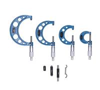 Vistreck 4Pcs Outside Micrometer Set, Precision Metal Measuring Tool 25/50/75/100MM 0.01MM Accuracy