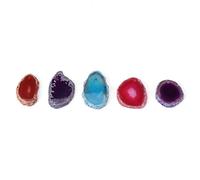 Vistreck 5Pcs Natural Irregular Agate Slices for DIY Crafts & Home Decor - Unique Colors & Shapes