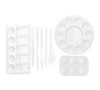 Vistreck 8pcs Plastic Painting Scraper Palette Set for Easy Mixing and Clean Up - Ideal and Amateurs