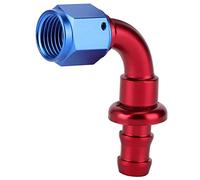 Vistreck AN6 90 Degree Push On Twist Lock Oil Fuel Line Hose End Male Fitting - T6160 Aluminum, Anodized Finish, Various Angles (90°)