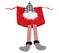 Vistreck Bag Faceless Santa Claus Drawstring Pouch for Festive Parties (Red)