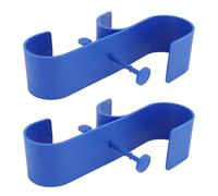 Vistreck Blue Pool Fence Hooks 2 Pack Swimming Pool Pole Hanger Heavy Duty Wall Tool Holder for Hoses Brushes Brooms Organizing Outdoor Equipment