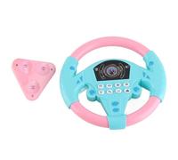Vistreck Children Steering Wheel, Simulated Driving Controller Early Learning Educational Sounding Pretend Driving Seat Toys for Girls Boys, Kids Interactive Toys, 21x3.5x21cm (Pink and blue)