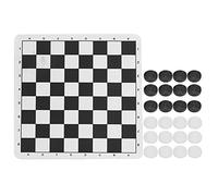 Vistreck Draughts Collapsible Checkers Set - Folding Chessboard for Kids & Adults, Portable Checkers Game