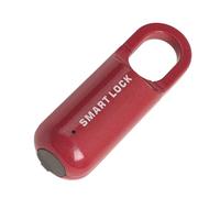 Vistreck Fingerprint Lock USB Rechargeable Thumbprint Padlock for Luggage & Cases - Anti-Theft Security, Zinc Alloy Body (Red)