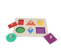 Vistreck Geometric Shape Matching Toy for Kids - E Onal Wooden Learning Board with Colorful Blocks (geometric shape panels)