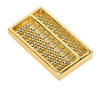 Vistreck Mini Brass Abacus - 9 Gears Chinese Math Tool for Kids & Collectors, 1.5in Brass Calculator