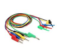 Vistreck P1045 Multimeter Test Cables - 5Pcs Stackable Banana Plug to Clip 1m Test Wire Set