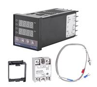 Vistreck REX-C100 PID Temperature Controller Kit 0℃~1300℃ with K Type Probe & SSR for Industrial Use