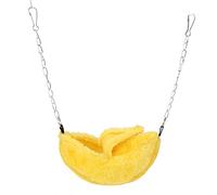 Vistreck Small Warm Plush Banana Shaped Pet House for Hamster Hammock Bed - Cozy & Cute Design (Yellow)
